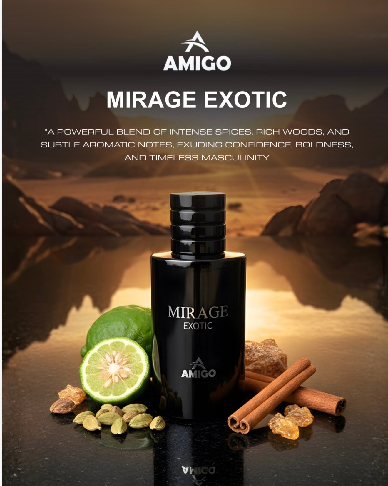 Mirage Exotic Eau De Parfum By Amigo Inspired By Sauvage Elixir For Man