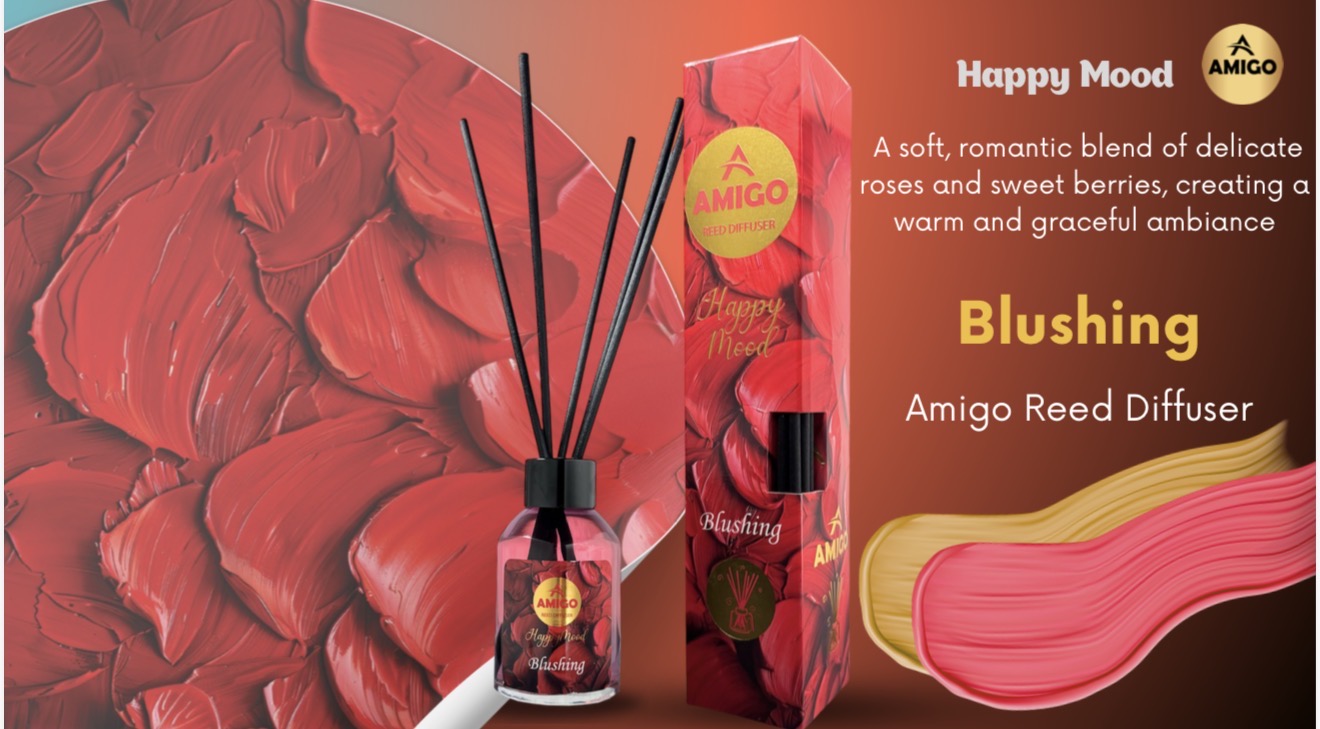 Blushing Reed Diffuser Happy Mood By Amigo