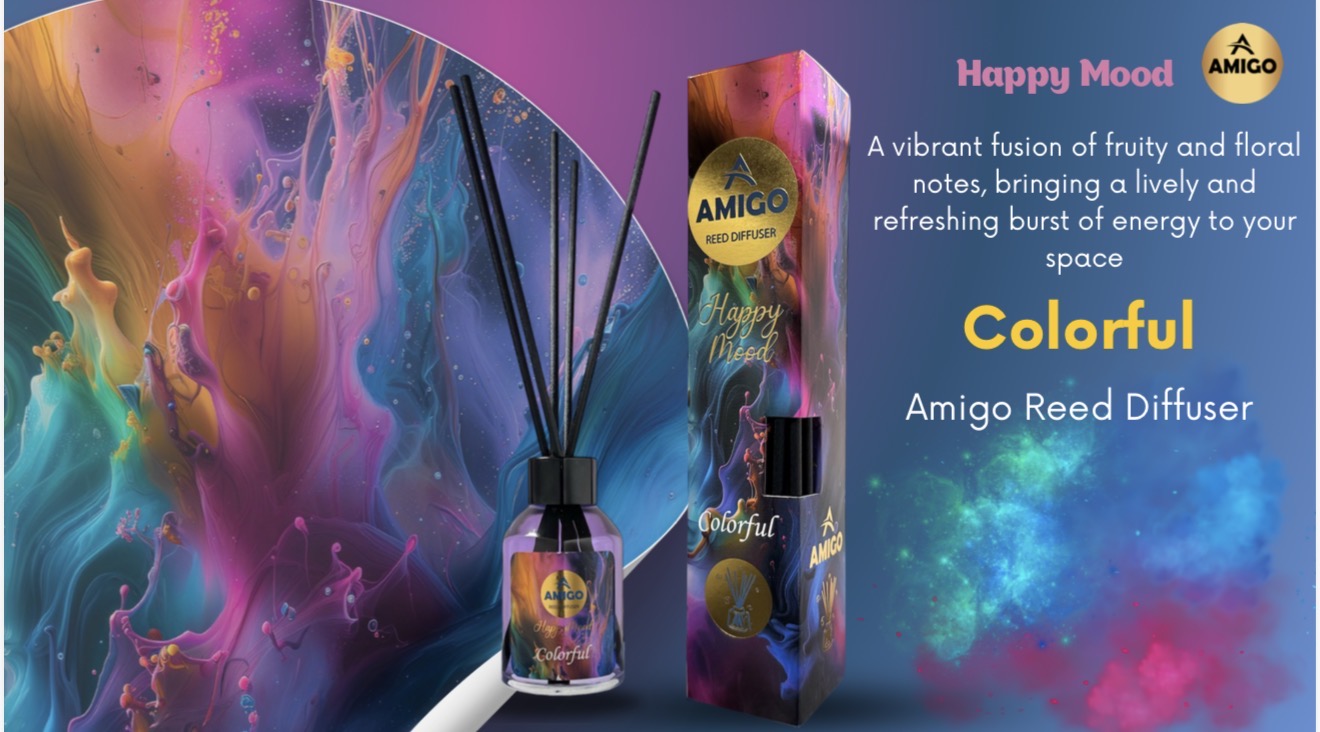Colorful Reed Diffuser Happy Mood By Amigo